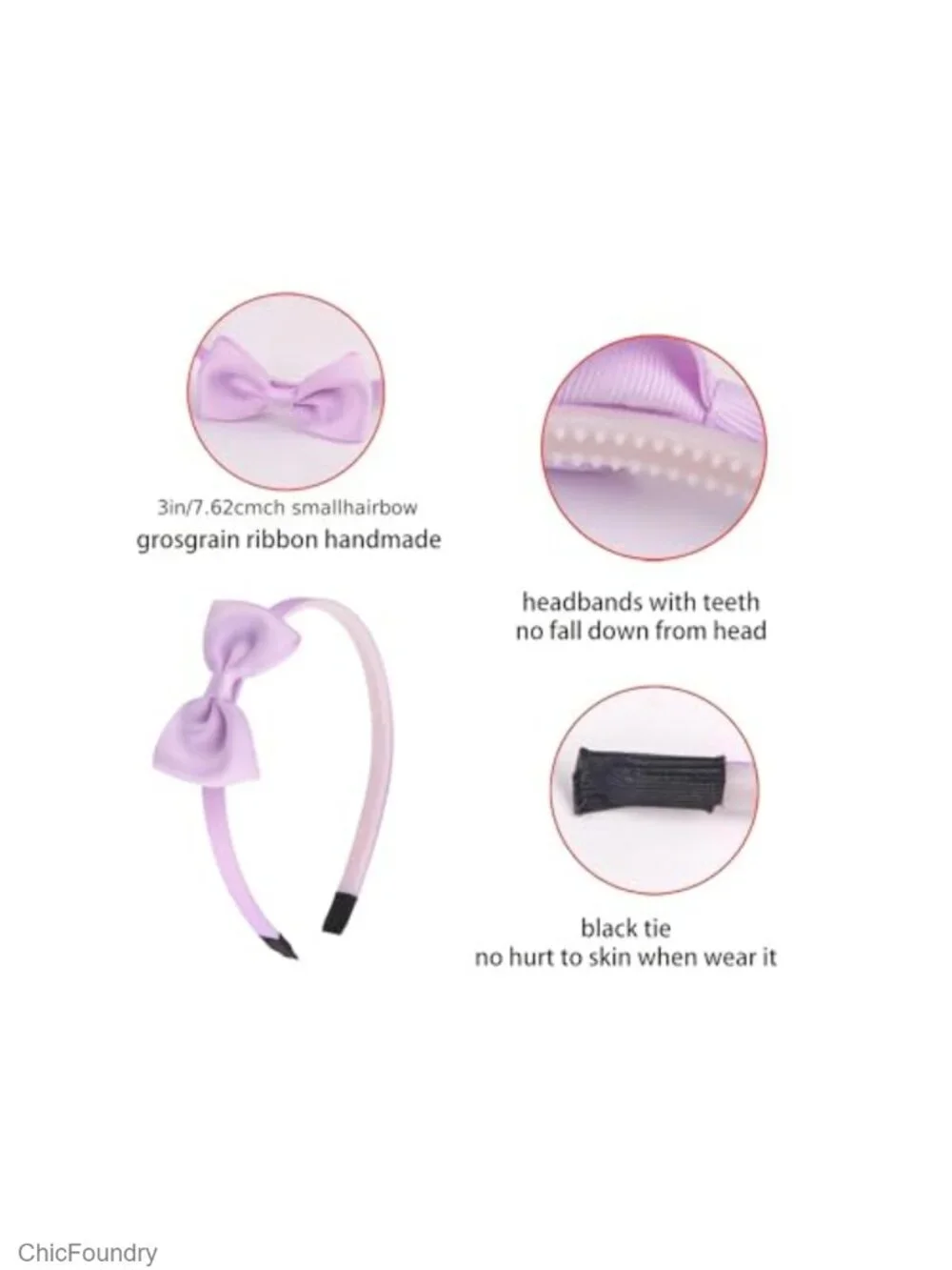 20 Pcs Girls Bow Headbands Grosgrain Ribbon Hairbands Non-Slip